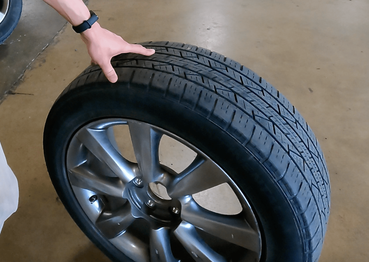 My old, worn tires
