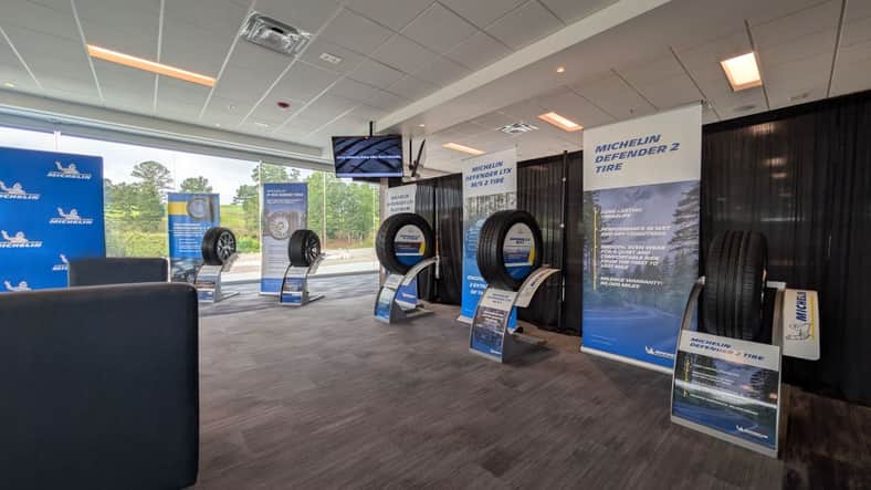 Michelin's tire display as part of the Q&A section