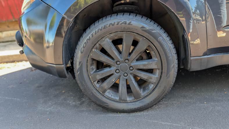 The side profile of my 2011 Subaru Forester with the Continental SureContact AW