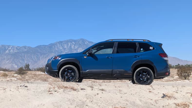 The side profile of my sister's 2023 Subaru Forester Wilderness
