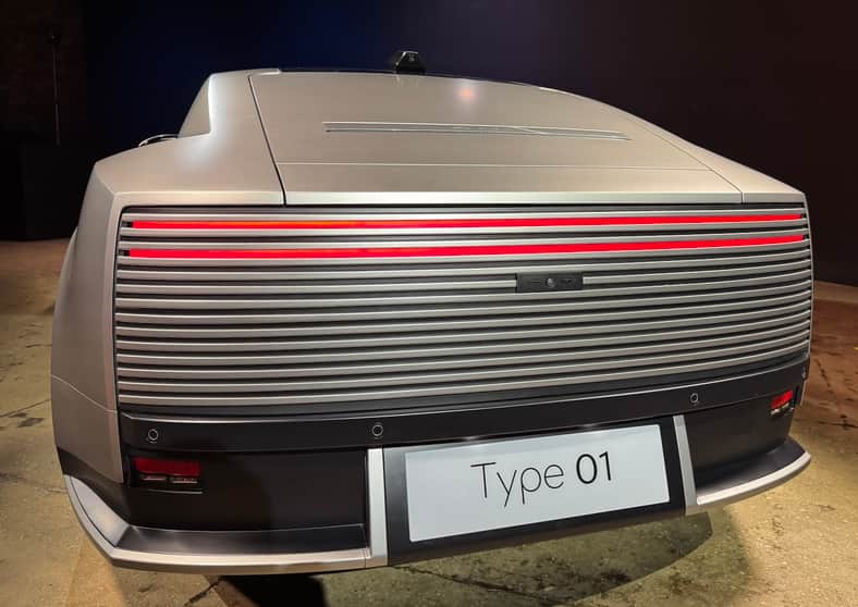 The rear end of the Jaguar Type 01 is quite distinct