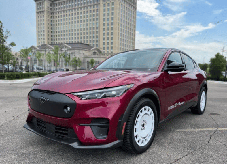 The 2025 Mustang Mach-E in Molten Magenta
