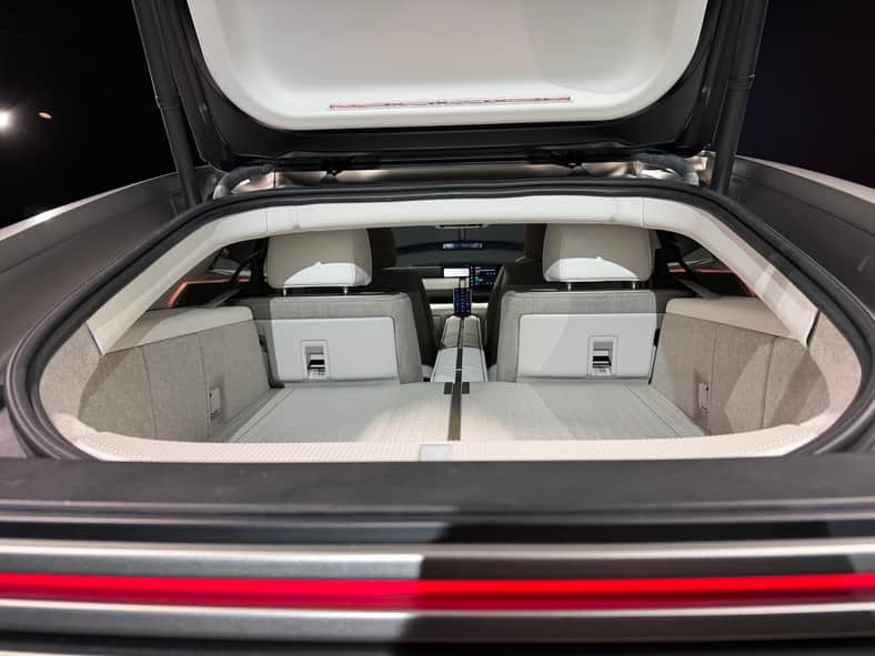 The rear cargo area of the Jaguar Type 01