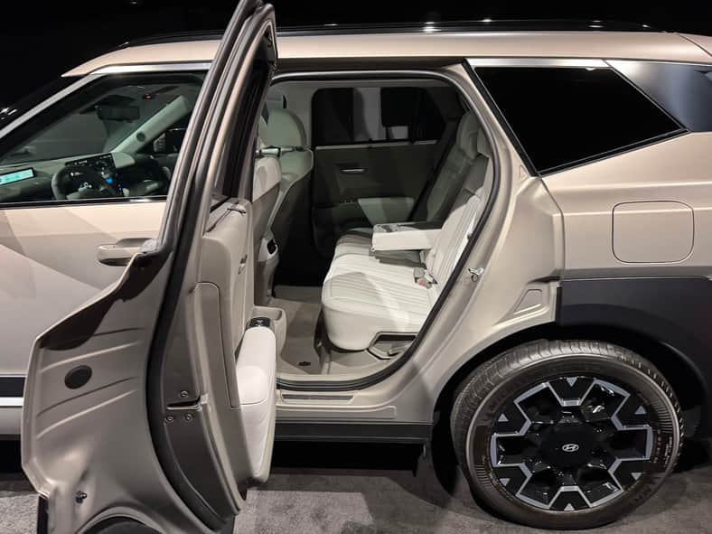 The wider-opening rear door and larger rear seats are designed for families