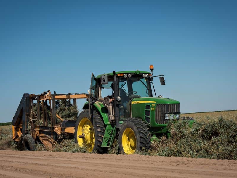Tractor on Bridgestone guayule farm in Eloy AZ
